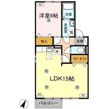 サニーコーポA(1LDK/1階)の間取り写真