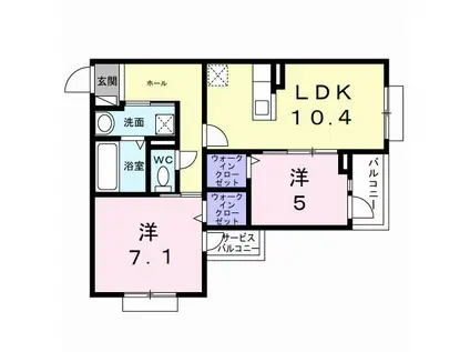 ヒカルサ岸和田畑町(2LDK/2階)の間取り写真
