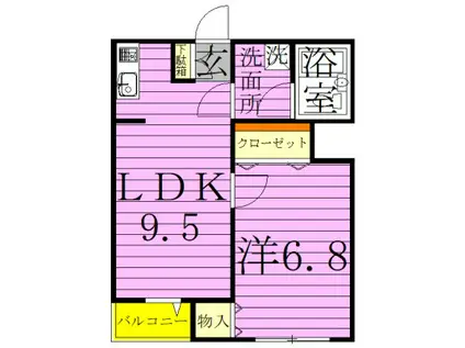 メゾン千住緑町(1LDK/2階)の間取り写真