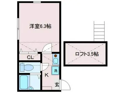 エスポワール東向島(1K/3階)の間取り写真