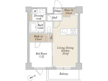 ORSUS新江古田(1LDK/1階)の間取り写真