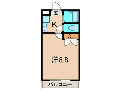 ENUZ10(1K/1階)の間取り写真