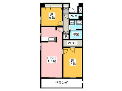 エコタワーバオバブ(2LDK/3階)の間取り写真