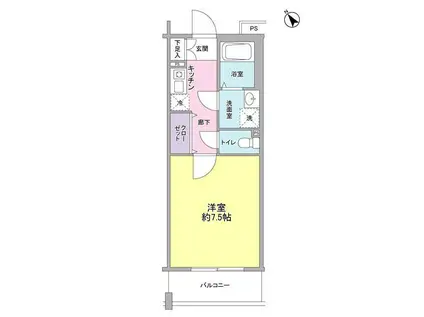 ヴィラ クロシェット(1K/2階)の間取り写真