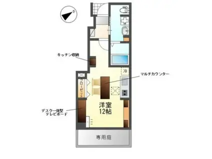 サンフェリーチェS(ワンルーム/1階)の間取り写真