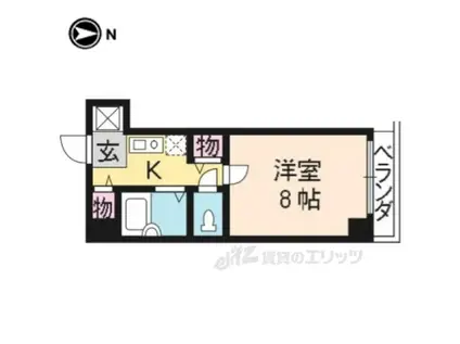 アンソレイエ四条(1K/3階)の間取り写真