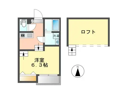 クレオ栄生壱番館(1SK/2階)の間取り写真