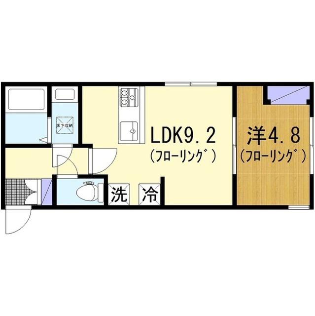 グリナージュS(1LDK/1階)の間取り写真