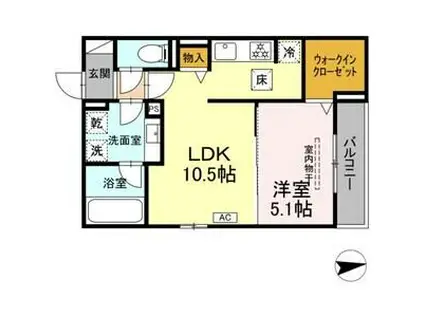 D-ASTRO(1LDK/1階)の間取り写真