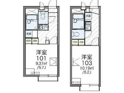 レオパレスコーポ丸喜(1K/1階)の間取り写真
