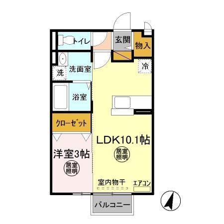 イル・セレーノ(1LDK/1階)の間取り写真