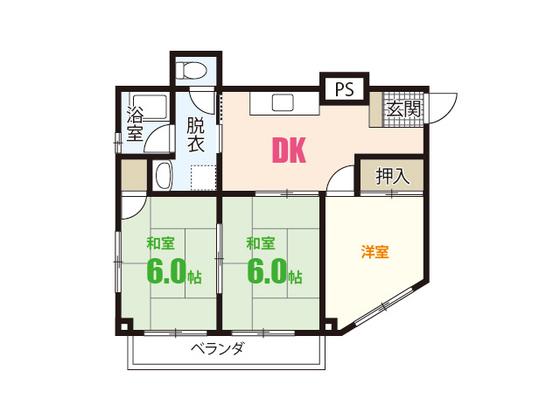 RKビル(3DK/4階)の間取り写真