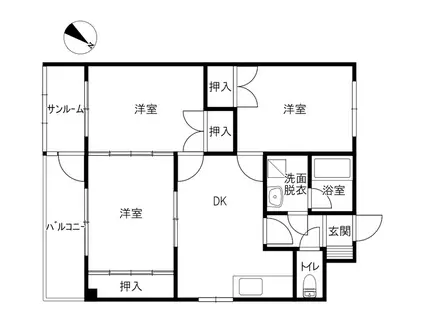 小立野ビル(3DK/3階)の間取り写真