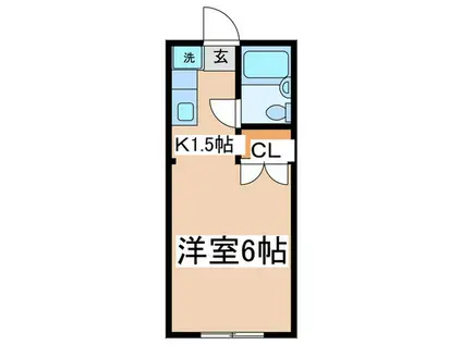 ハイツタケハナ(1K/2階)の間取り写真