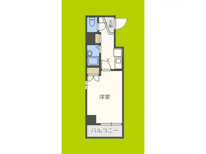 セレッソコート西心斎橋(1K/4階)の間取り写真