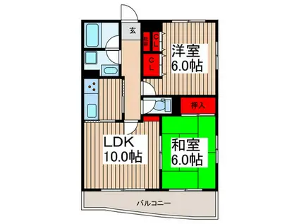 トーユーハイツ東川口(2LDK/2階)の間取り写真