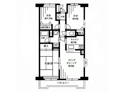 ベルウッド一之江(3LDK/4階)の間取り写真