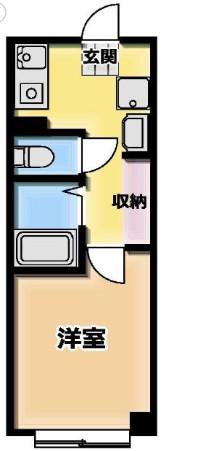 B2ND蕨(1K/1階)の間取り写真