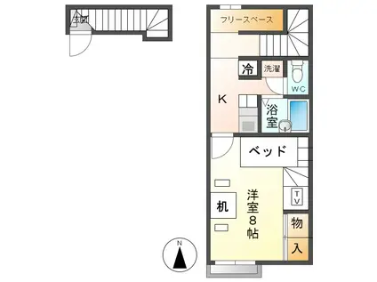 レオパレスシャイン(1K/2階)の間取り写真