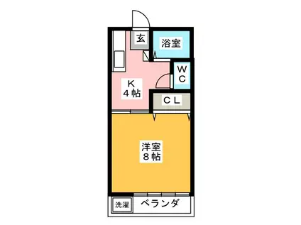 エクセル(1K/2階)の間取り写真