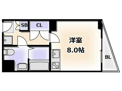 地下鉄四つ橋線 玉出駅 徒歩1分 8階建 築57年(1K/3階)の間取り写真
