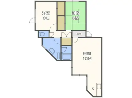 エルポート月寒東(2LDK/3階)の間取り写真