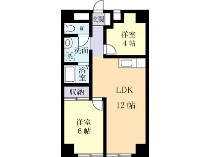 カズサコーポ(1SLDK/7階)の間取り写真