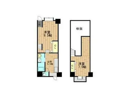 ありえすインター(2DK/3階)の間取り写真