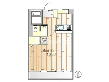 目黒第6コーポ(ワンルーム/3階)の間取り写真