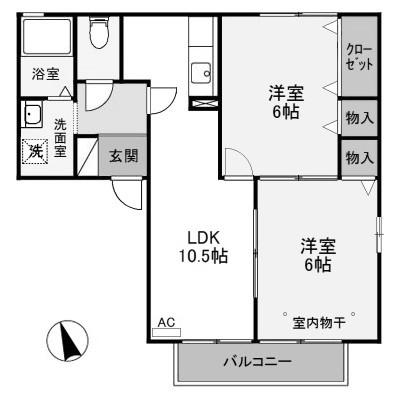 プリマヴェーラ(2LDK/2階)の間取り写真