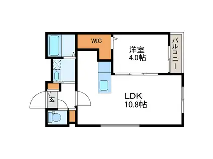 メゾンドネージュII(1LDK/4階)の間取り写真