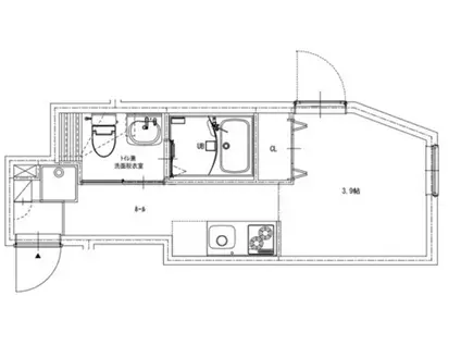 ソルナクレイシア雑司が谷(1K/1階)の間取り写真
