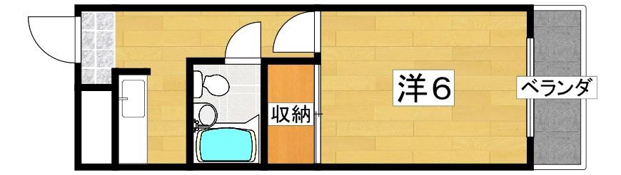 第二広秀ハイツ(1K/3階)の間取り写真