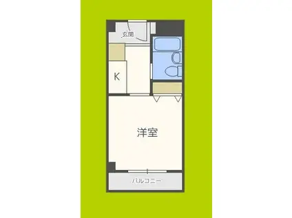 南堀江レヂデンス(ワンルーム/6階)の間取り写真