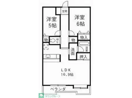 ライオンズプラザ北松戸(2LDK/3階)の間取り写真