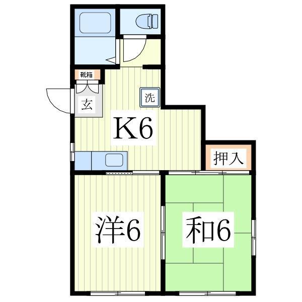 平和台ハイツ(2DK/1階)の間取り写真
