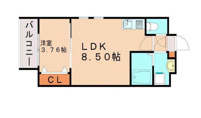 サクラメント久留米(1LDK/2階)の間取り写真