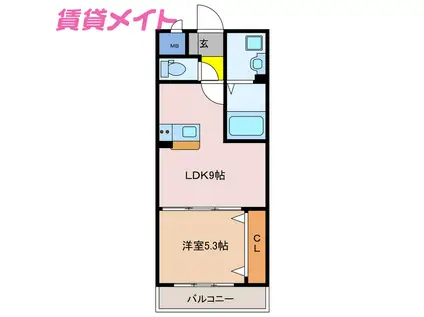 四日市あすなろう鉄道 西日野駅 徒歩25分 4階建 築4年(1LDK/1階)の間取り写真