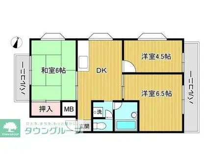 ヨノコーポ(3DK/2階)の間取り写真