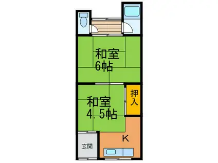 よすみコーポ(2K/1階)の間取り写真