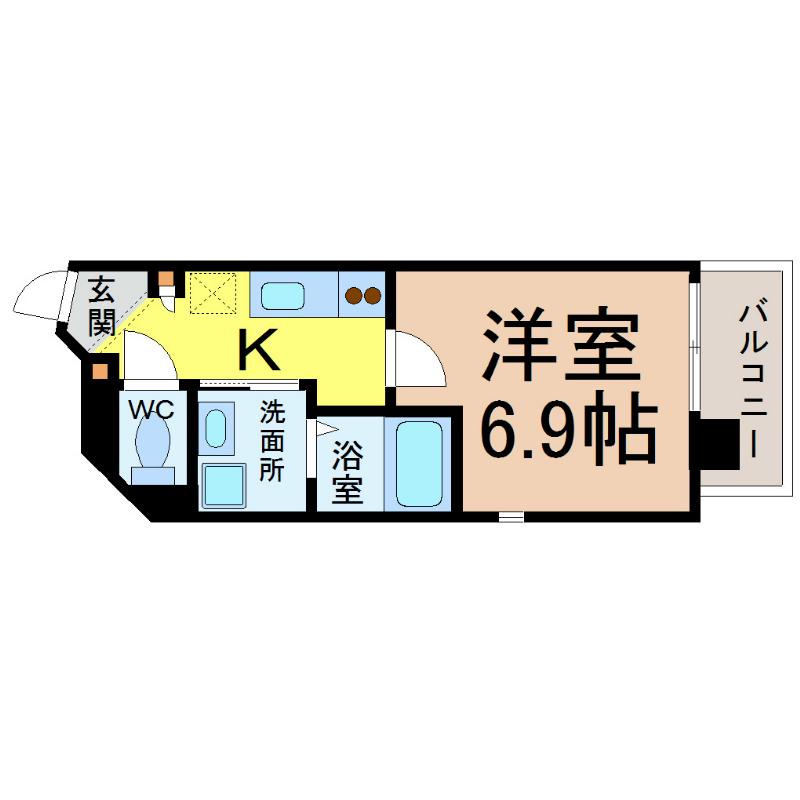 KマンションつるまいII(1K/5階)の間取り写真