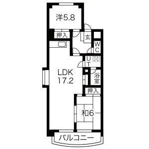 サンサーラ・キトーIII(2LDK/2階)の間取り写真