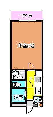 イミューブルカエデ(1K/2階)の間取り写真
