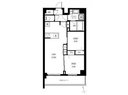 アーバンパーク船堀II(2LDK/2階)の間取り写真