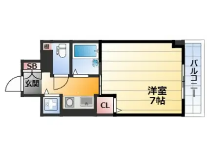 サンパレス第2新大阪(1K/4階)の間取り写真