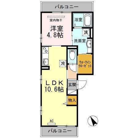 EN COURT CHIYO(1LDK/3階)の間取り写真