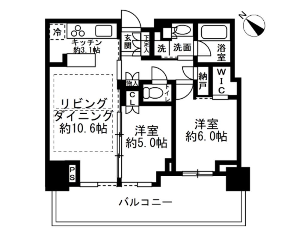 ベイシティタワーズ神戸イースト11階(2SLDK/11階)の間取り写真