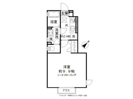 ソリス中目黒(1K/1階)の間取り写真