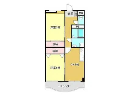 GRANDEG21K(2DK/1階)の間取り写真