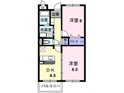 グラン・エトワール(2DK/2階)の間取り写真